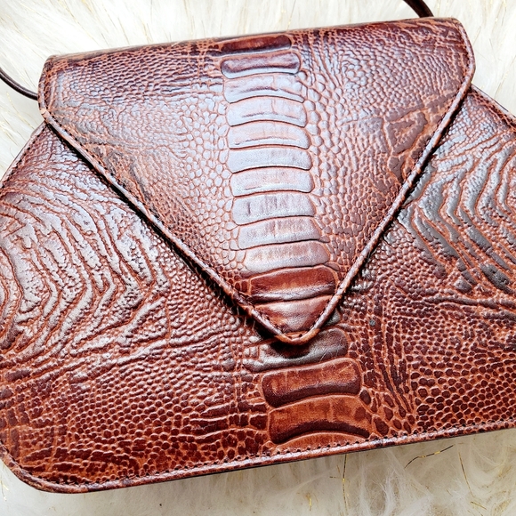 Bonavi rare brown genuine leather crossbody bag - Picture 2 of 7